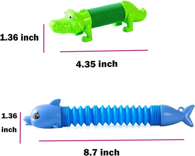 Animal pop Tubes Fidget Toys, Sensory Toys for Toddlers 3-4 | stocking stuffers for kids toddler , toys for autistic kids 5-7,easter egg fillers,easter egg stuffers
