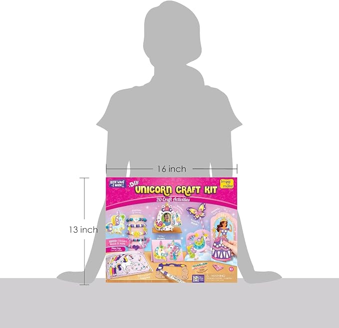 Imagimake Unicorn Craft Kit, 20 Mess-Free Creative Activities for Girls | Bracelet Making, Magnetic Dress-Up, Stickers & DIY Room Décor, Birthday Gift for Girls Ages 5,6,7,8,9,10,11,12 Years Old