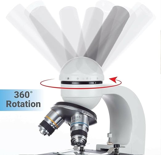 AmScope M150C-PS25 Series Portable Monocular Compound Microscope - 1000X | 40X-1000X Magnification Range Compound Biological Microscope LED Ring Light