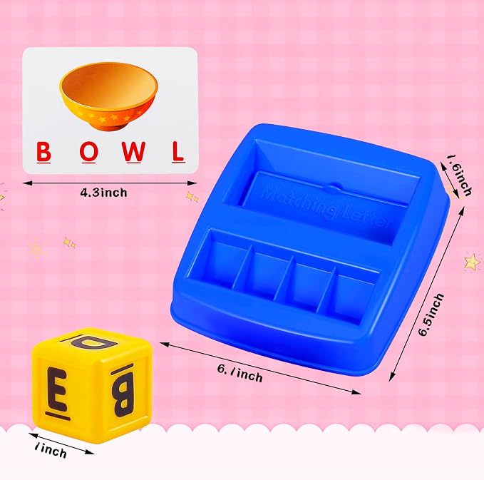 Fenikso Matching Letter Game, Spelling Word and Increases Memory, Early Learning Educational Toy for Preschool & Kindergarten Kids Over 3-8 Years Old (Pack of 2)