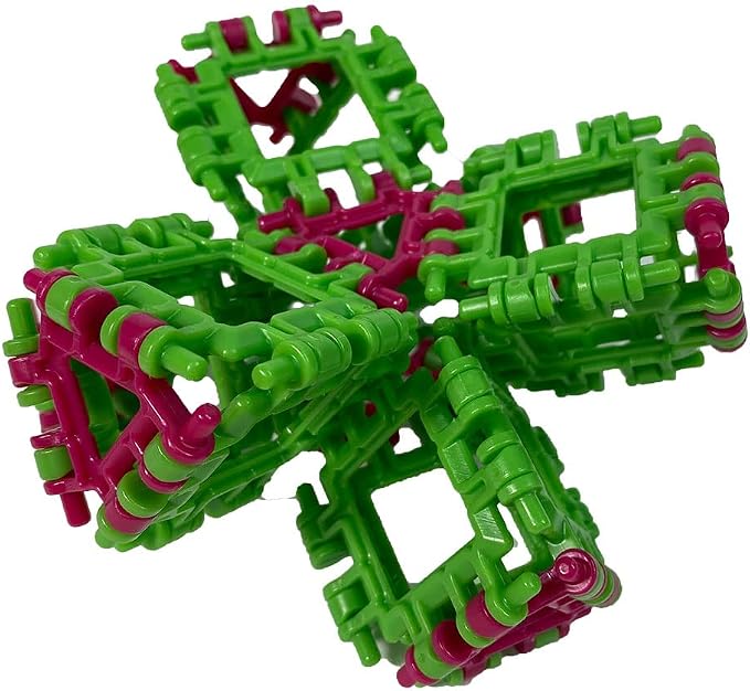 That Hinge Toy 82 Piece Age 7+ STEM Kids Building Toy - Animals + More | Blue + Pink Creative Sensory Construction Tiles - Open Ended Play Gift Boys + Girls - Classroom Homeschool Manipulatives