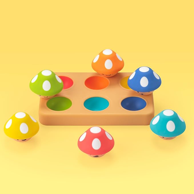 Sassy Mischievous Matching Mushrooms,Sorting Board,Social Emotional Learning Toy,STEM,12+ Months,(Pack of 6)