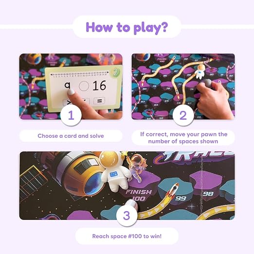 The Fidget Game Rocket Race - Math Board Game for Kids Ages 5-8 Grades K-2 | Build Foundational Skills in Number Sense, Comparing, and Place Value, Classroom Must Have