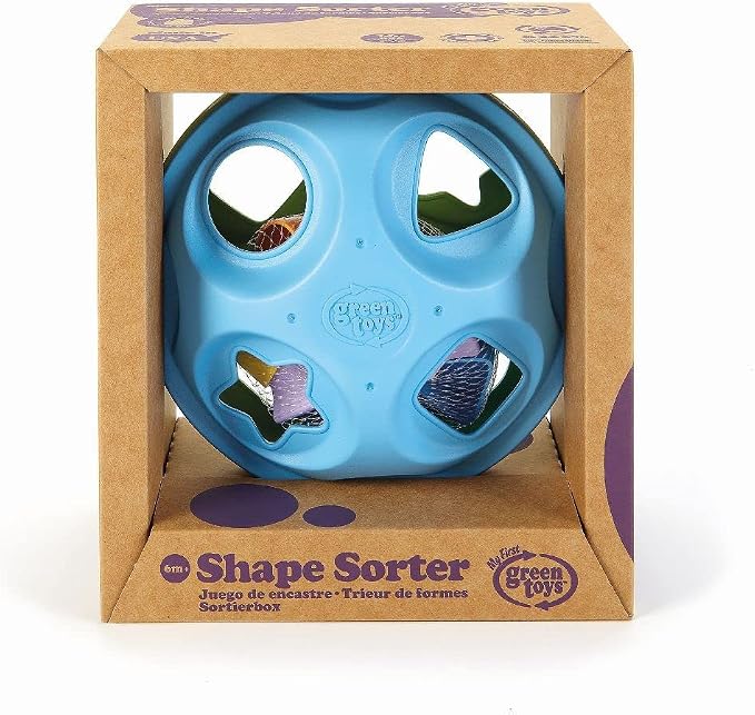 Green Toys Shape Sorter, Green/Blue - 10 Piece Motor Skills, Shape Categorization Kids Toy. Safe for Babies and Toddlers. No BPA, PVC. Dishwasher Safe, Recycled Plastic, Made in USA.