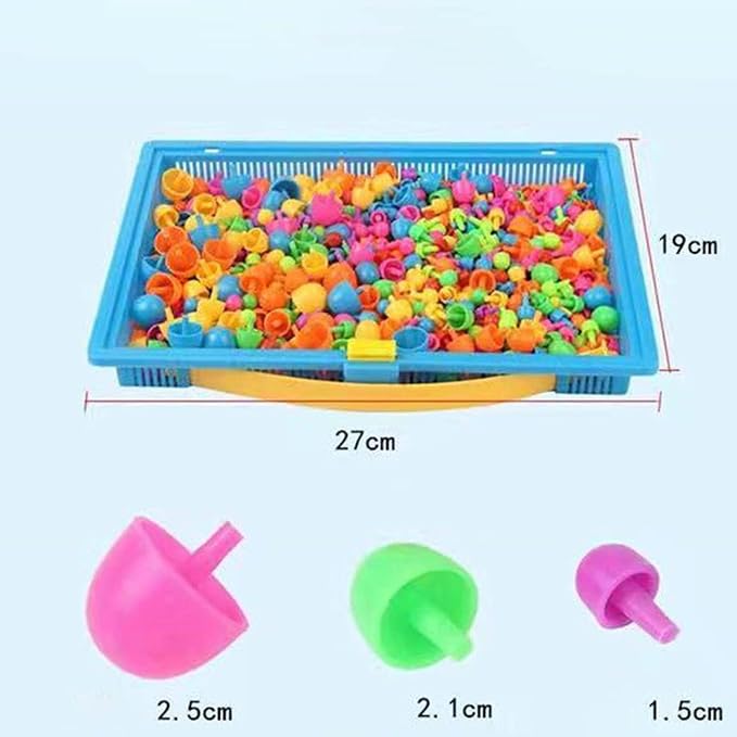 Colaxi Mushroom Nails Pegboard Fine Motor Skill Occupational Activities, 592pcs Nail Beads