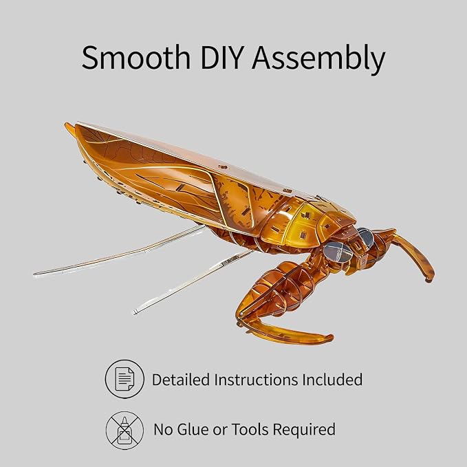 3D Acrylic Insect Puzzle DIY Bug Model Kit Animal STEM Gift | Building Kits Craft Figurine Sculpture Nature Decoration Educational Display Toys for Kids Teens and Adults (Giant Water Bug)
