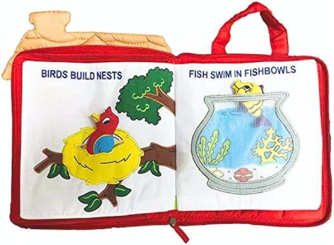 Personalized Right at Home Quiet Book Animal Learning Activity Busy Book for Toddlers and Children | Educational and Engaging Soft Fabric Travel Toy Companion
