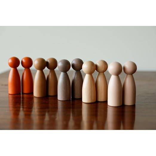 THE FRECKLED FROG Peg People of the World, Set of 10 | Wooden People for Toddlers Ages 12m+, Imaginative Play, Loose Parts Kits and Sensory Bins