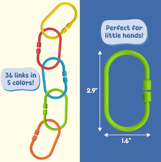 Skillmatics Early Learning Link Toy for Toddlers – 36 Connectable Linkies | Fun Snap-Together Activity, Bead Maze Toys for Babies, Sensory Play, Fine Motor Skills, Gift for Ages 10–24 Months