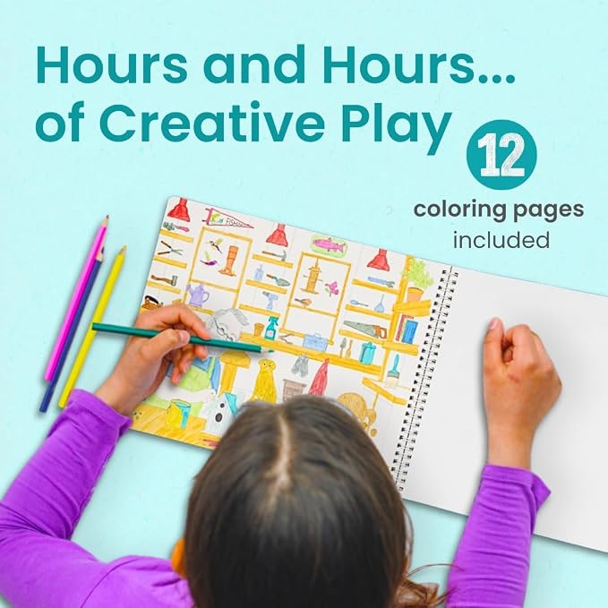 Cupkin Spending Time with Grandpa Coloring & Sticker Book | 500+ Stickers | Spiral-bound kids craft format with 12 scenes, 12 art pages, side-by-side viewing, and an easy-peel design for ages 2–8