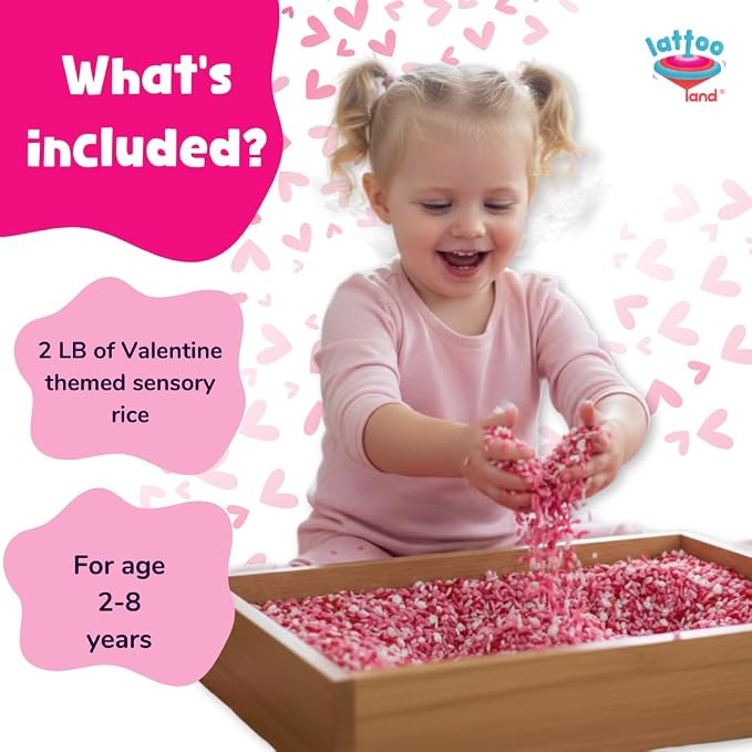 Princess Sensory Rice for Girls | Pink Rose & Ruby Royal Colored Rice | Sensory Bin Filler | Non-Toxic Pretend Play | Montessori Fine Motor Toy | Birthday Gift Age 2 3 4 5 6 7