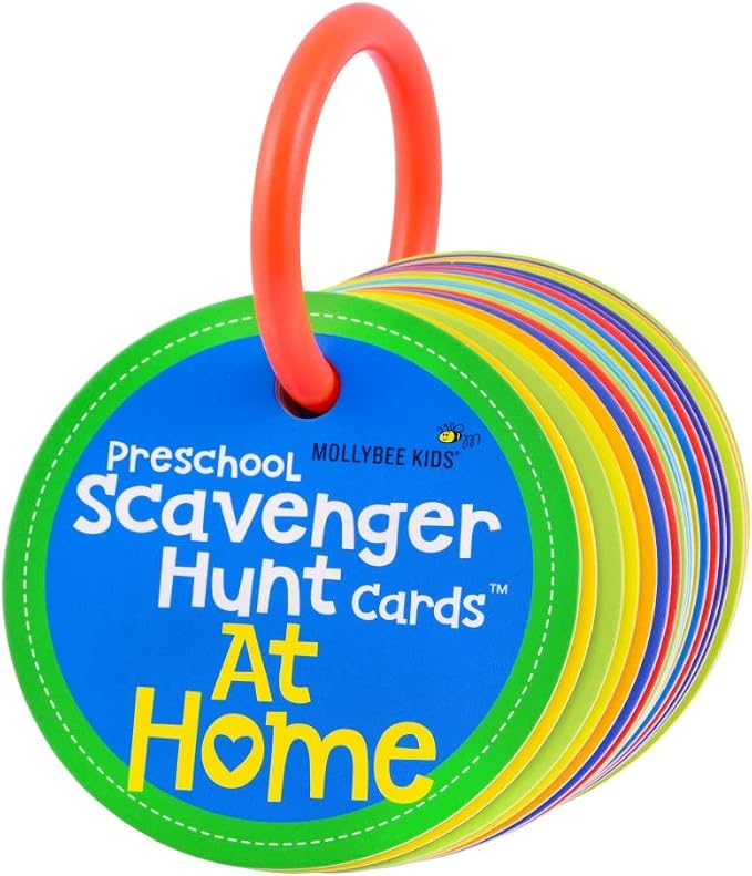 Preschool Indoor Scavenger Hunt Cards at Home, Gifts for Ages 3, 4