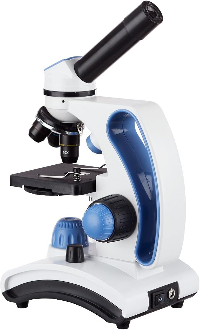 AmScope M162C-2L-PB10 1000X Dual Light Glass Lens Metal Frame Microscope | 40X-1000X Magnification Range
