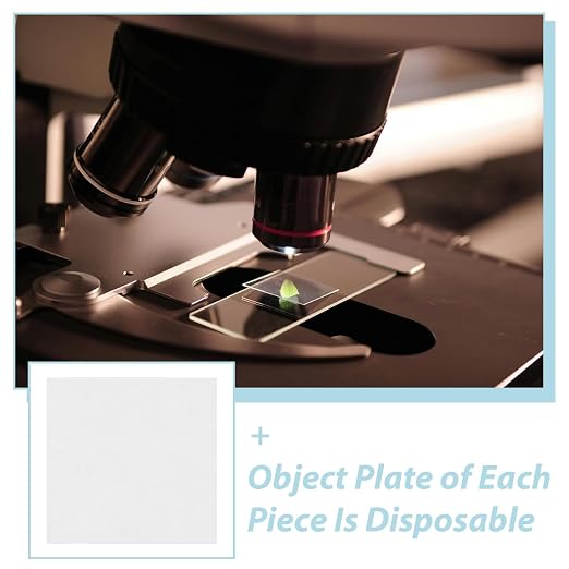 Luxshiny 100Pcs Clear Optical Slides 0.86 X 0.86 Inch Disposable Plastic Blank Microscope Slide for Lab Science Education Urine Tests Plants Flowers Specimens