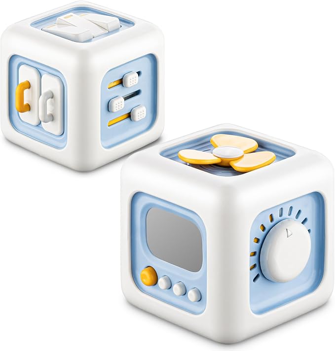 SOCBTNSO Montessori Busy Cube Travel Toy for Toddlers | Learning Fine Motor Skills, Birthday Gifts for 1 Year Old and 12 Months Baby