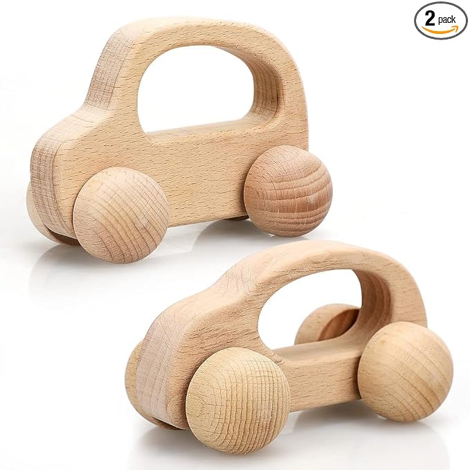 TOY Life Wooden Toys Cars, Montessori Baby Toys 6-12 Months, Wooden Baby Toys Rattle Cars for Toddlers 1-3, Baby Boy Girl Nursery Decor, Montessori Toys for 1 Year Old Boy First Birthday Gift