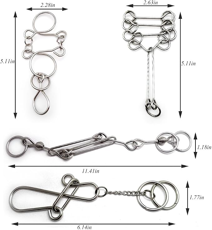 4Pcs Advanced Metal Puzzles Difficult Brain Teasers for Kids Adults | More Difficult Than Standard Kits,Good Construction No Sharp Edge Guide Included Nice Gift Option
