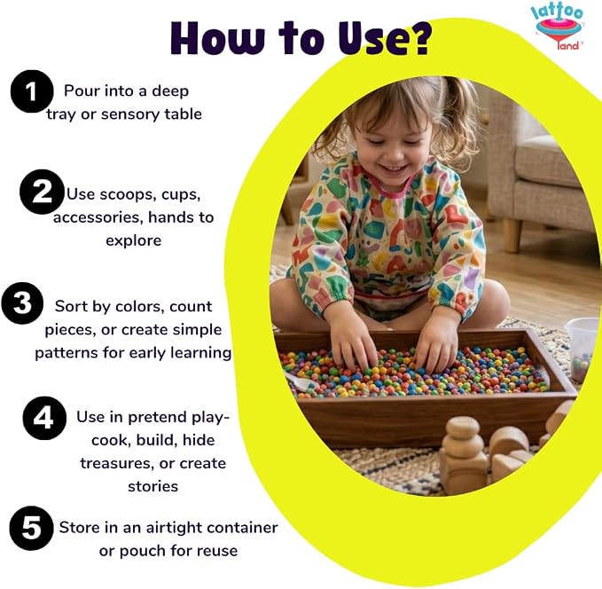 1 Lb of Rainbow Chickpeas Sensory Bin Filler for Kids Play | Non-Toxic | Sensory Play | Colored Chickpeas | Montessori Learning Toy | Fine Motor & Color Sorting Activity | Table Filler | Age 3+