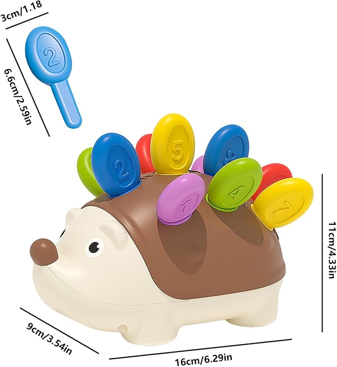 Educational toys for 1 Year Old, Hedgehog toys - Toddler Learning Toys, Color recognition toys, Fine Motor and Sensory Toys for Kids 18+ Months, Car travel toys, Children's birthday gifts, Christmas.