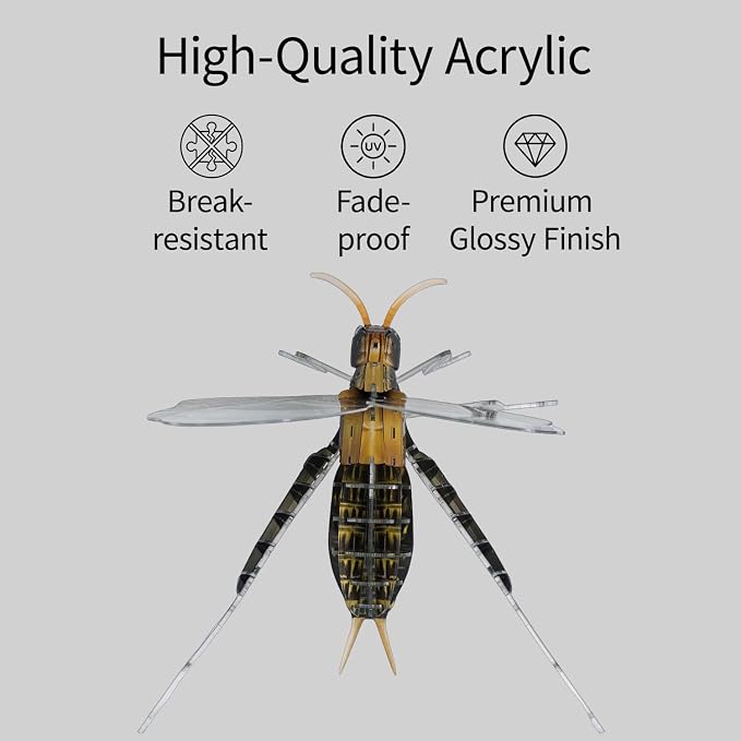 3D Acrylic Insect Puzzle DIY Bug Model Kit Animal STEM Gift | Building Kits Crafts Figurine Sculpture Nature Decoration Educational Display Toys for Kids Teens and Adults (Bell Cricket)