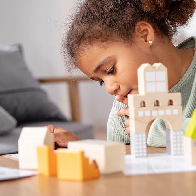 HABA Wooden Building Blocks STEM Toy, Logical Master Builder Montessori Toys with 26 Building Blocks & 16 Challenge Cards, Puzzle Game for Kids for Ages 5+, Made in Germany