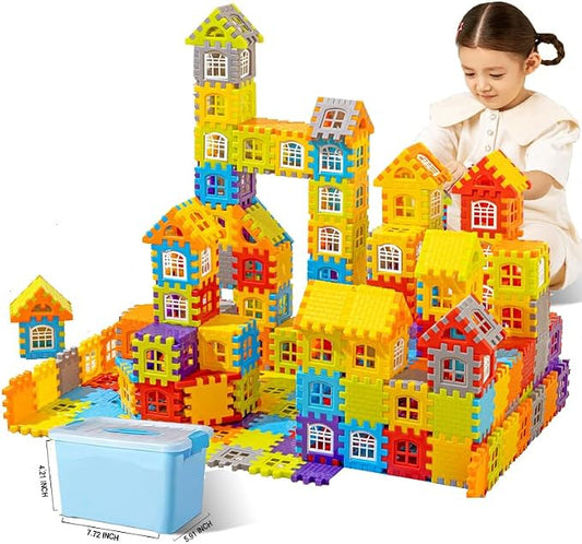 Building Blocks Set 210 Pieces - STEM Educational Learning Toys for Kids Ages 3-8, Creative Construction Preschool Toys for Boys Girls, Safe Plastic Building Set with Storage Box