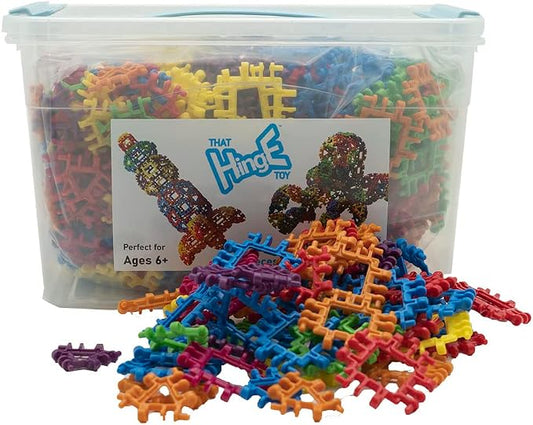 That Hinge Toy 504 Piece Age 7+ STEM Kids Building Toy - 7 Colors | New Bright Colors Creative Sensory Construction Tiles - Open Ended Gift Boys + Girls - Classroom Homeschool Manipulatives