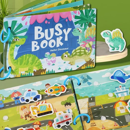 Montessori Busy Book Sorting Toys for Toddlers 2-4, Quiet Book Educational Preschool Learning Activities for Kids, Sensory Fine Motor Matching Games for 3 Year Old Boys Girls Gifts (Blue)