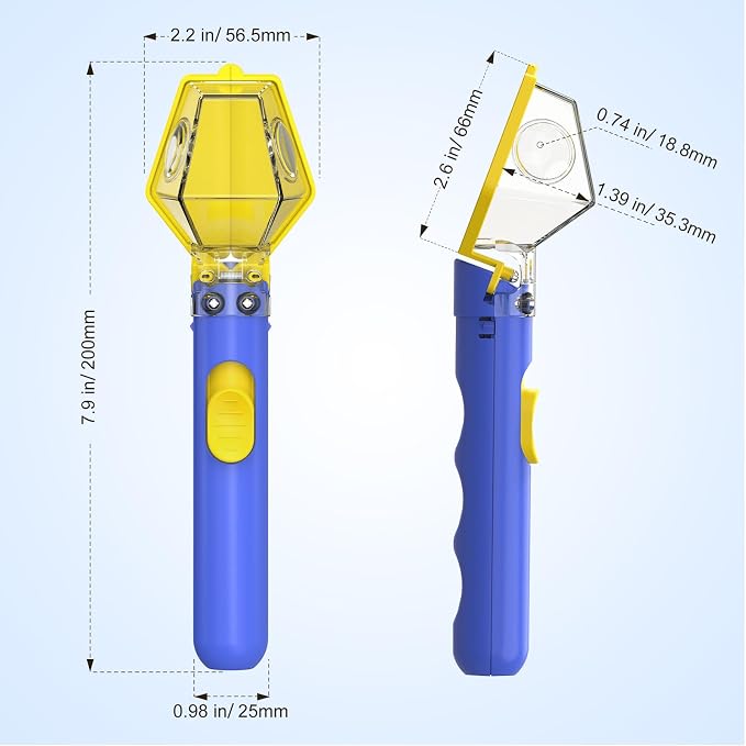 Bug Catcher for Kids with 6X Magnifier, 2 Pack STEM Educational Learning Toys Kit for Boys Girls Ages 3+, Indoor Outdoor Exploration Tool, Backyard Parks Camping, Birthday (Blue)