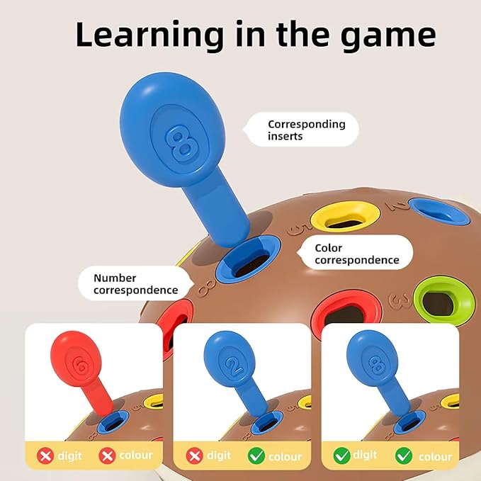 Educational toys for 1 Year Old, Hedgehog toys - Toddler Learning Toys, Color recognition toys, Fine Motor and Sensory Toys for Kids 18+ Months, Car travel toys, Children's birthday gifts, Christmas.