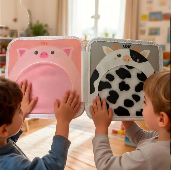 Cute Animal Touch Book Textured Sensory Toys for Autistic Children Disorder Fun Toys Autism Sensory Mats Tiles Products Tactile for Learning, Stimulation & Play