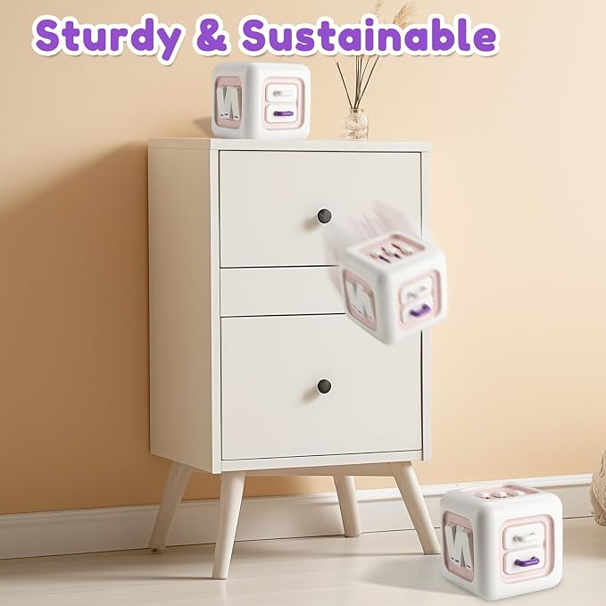 SOCBTNSO Montessori Busy Cube Travel Sensory Toy for Toddlers | Learning Fine Motor Skills, 1st Birthday Gifts for 1 Year Old, 6 9 12 Months Baby