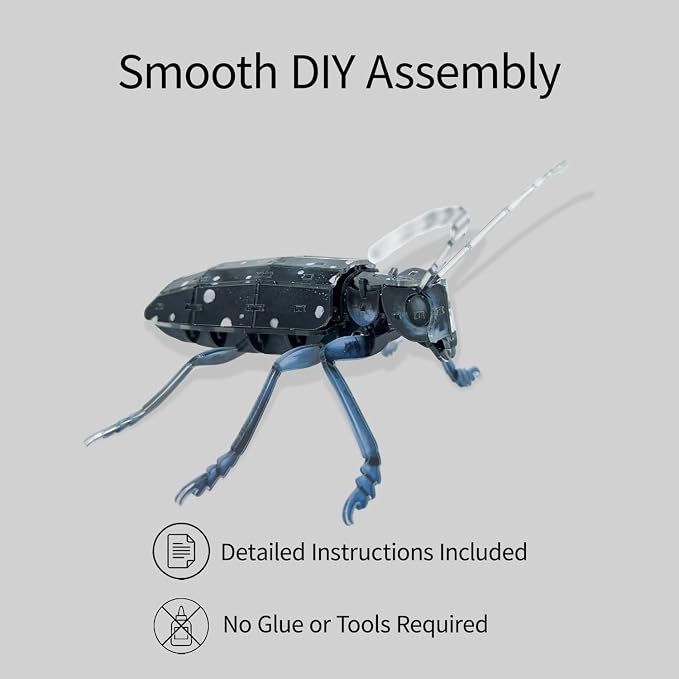 3D Acrylic Insect Puzzle DIY Bug Model Kit Animal STEM Gift | Building Kits Craft Figurine Sculpture Nature Decoration Educational Display Toys for Kids Teens and Adults (Longhorn Beetle)