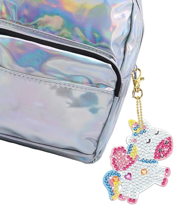 Arts and Crafts for Kids Ages 8-12 - Make Your Own GEM Keychains for Girls | 5D Diamond Art, Painting by Numbers Kits, Kids Ages 3-5, 4-6, 6-8, Easter Basket Stuffers,Christmas Stocking Birthday Gifts