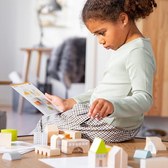 HABA Wooden Building Blocks STEM Toy, Logical Master Builder Montessori Toys with 26 Building Blocks & 16 Challenge Cards, Puzzle Game for Kids for Ages 5+, Made in Germany