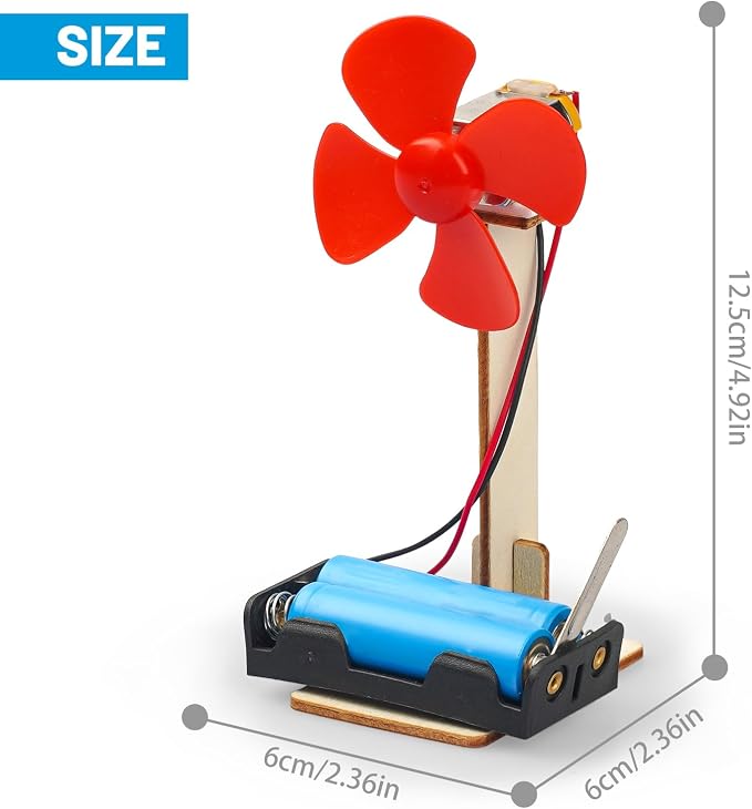 6 STEM Science Kits for Kids Age 8-12, Classroom Electric Fan Circuit Kit | Science Party Favors Bulk, Building Toys for 6-8 8-13 Year Girls Boys Gifts, Wood Crafts Experiments Activities Projects