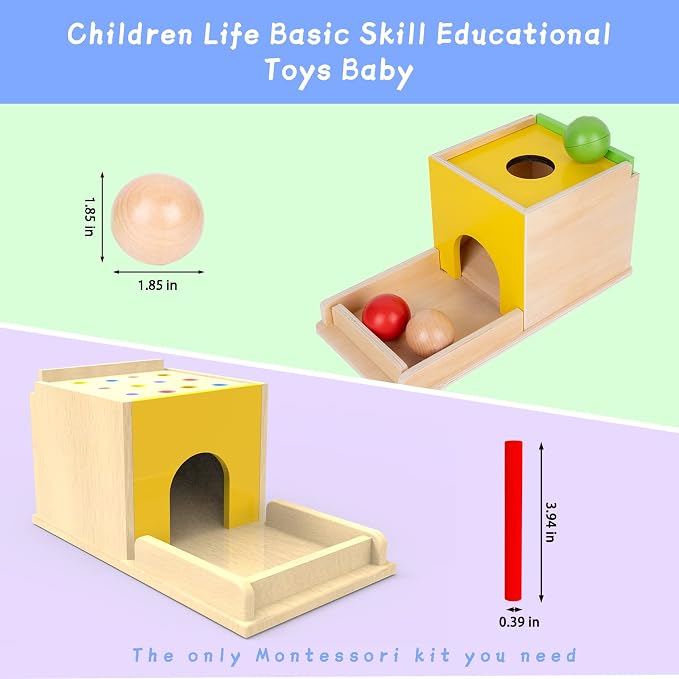 Montessori Toddler Play Kit Montessori Box Toys for 1 Year Old 2 Years Baby Learning Toys Gift Carrot Harvest Game, Matchstick Color Drop Game and Coin Box (5-for-1) | Object permanence, drop, carrot, coin - builds motor skills and hand-eye, durable, c...