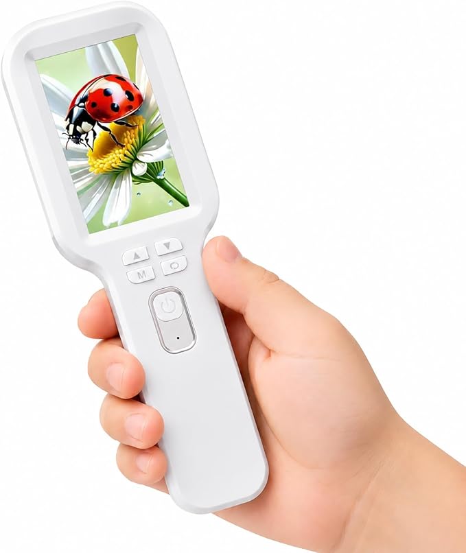 Kids Microscope Camera 500X Autofocus Magnifier STEM Gift Toy for Ages 4-12 | Handheld Digital Magnifying Glass Camera with 3.0" HD Screen and Photo/Video Record, Portable Edu Science Kits for Children