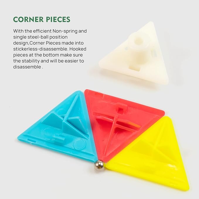 Stickerless Pyraminx Speed Cube with Stand & Guide for Kids & Adults | Smooth-turning STEM puzzle with display stand. Great for classrooms, travel, office desks, gifts and brain training.