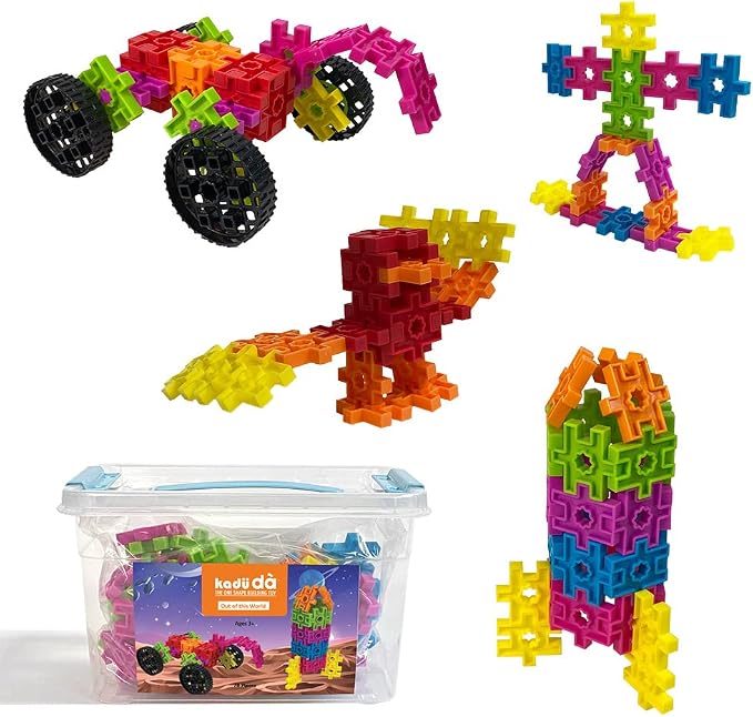 KADÜ DA Age 3+ Out of this World 78 Piece Kids Beginning Building Block Toy | Creative Mini STEM Sensory Construction Puzzle - Open Ended Play Gift Boys + Girls - Classroom Homeschool Manipulatives