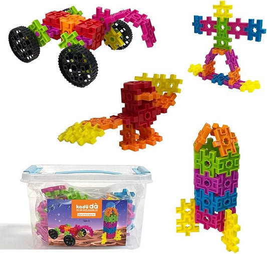 KADÜ DA Age 3+ Out of this World 78 Piece Kids Beginning Building Block Toy | Creative Mini STEM Sensory Construction Puzzle - Open Ended Play Gift Boys + Girls - Classroom Homeschool Manipulatives