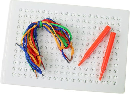Threading Sensory Stitching Board for Kids Lacing Toy Fine Motor Skill | Weaving String Art Kit Colored Ropes Early Education Thread Needle Embroidery Toy Calming Corner Birthday Christmas Holiday