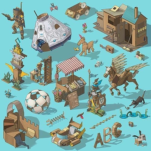 Makedo Discover | 126 Piece Cardboard Construction Toolbox for 1-5 Makers | STEM and STEAM Educational Toys for Kids | At Home Play + Classroom Learning | Reusable Tools for Boys and Girls Age 5+ | STEM + STEAM Educational Toys for Kids | At Home Play ...