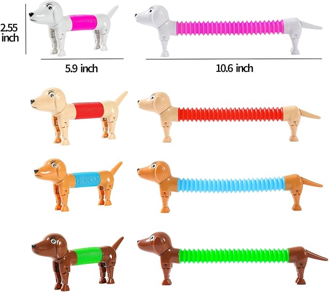 Dog pop Tubes fidgets,Dog Party Favors, Stocking Stuffers for Kids | dog toys for kids, toddler stocking stuffers,toys for autistic kids 5-7,easter egg fillers,easter egg stuffers