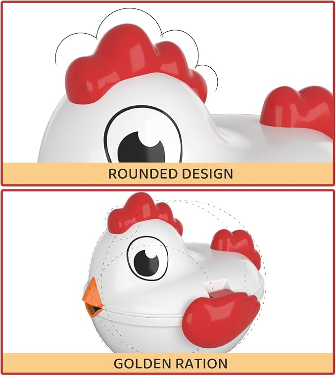 TEMI Toddler Chicken Easter Eggs - Color Matched Game Shape Sorter | with 6 Toy Eggs for Kids 3-5, Fine Motor Skills Sensory Toys, Educational Gifts for 3-6 Girls Boys Baby