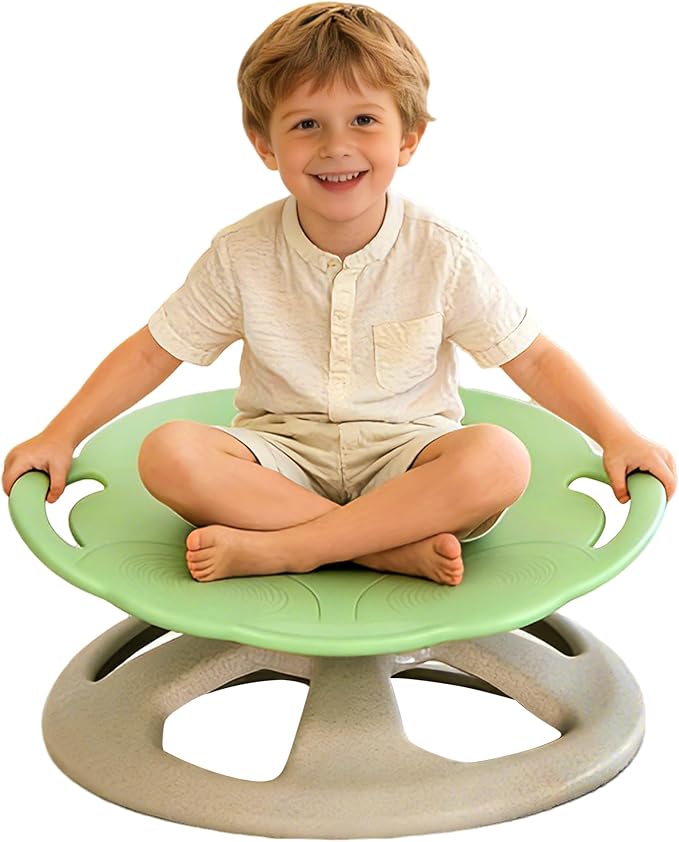 FERUERW Spinning Chair for Autistic Kids with Handle, Sensory Products | Sensory Toy Gifts for Children with ADHD/Autism, 220LBS Capacity, Training Body Coordination, 3+ Years (Light Green)