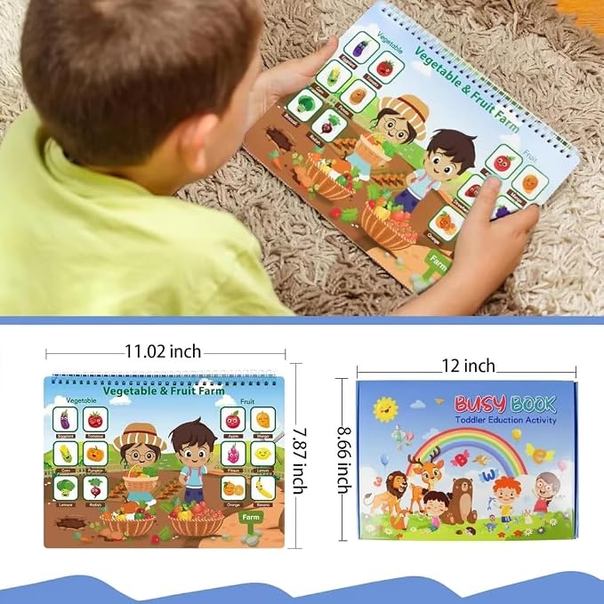 Busy Book for Toddlers 3-5, Travel Busy Book Preschool Learning Activities,Birthday Gifts for Boys Toddlers, Travel Toys for Airplane Car for Kids Ages 4-8, Autism Sensory Travel Toys