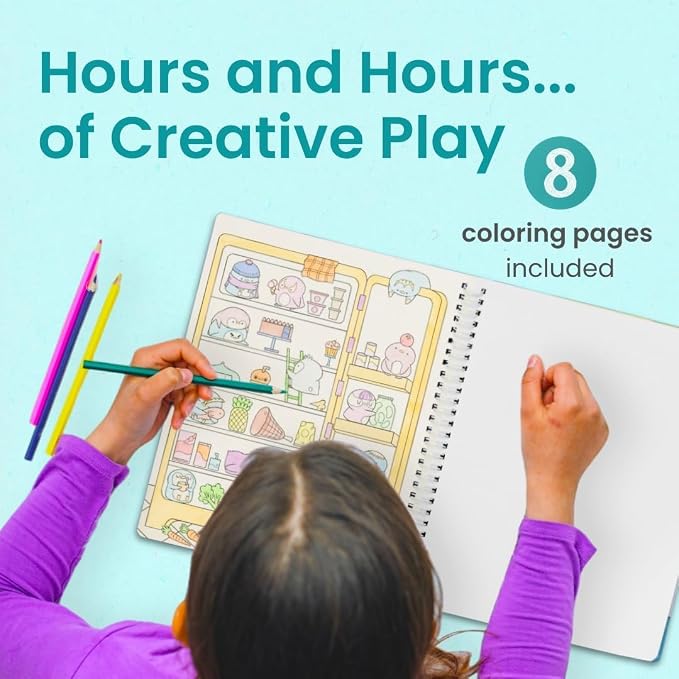 Cupkin Penguin Coloring & Sticker Activity Book | 300+ Stickers | Spiral-bound kids craft format with 8 scenes, 8 art pages, side-by-side viewing, and an easy-peel design for ages 2–8