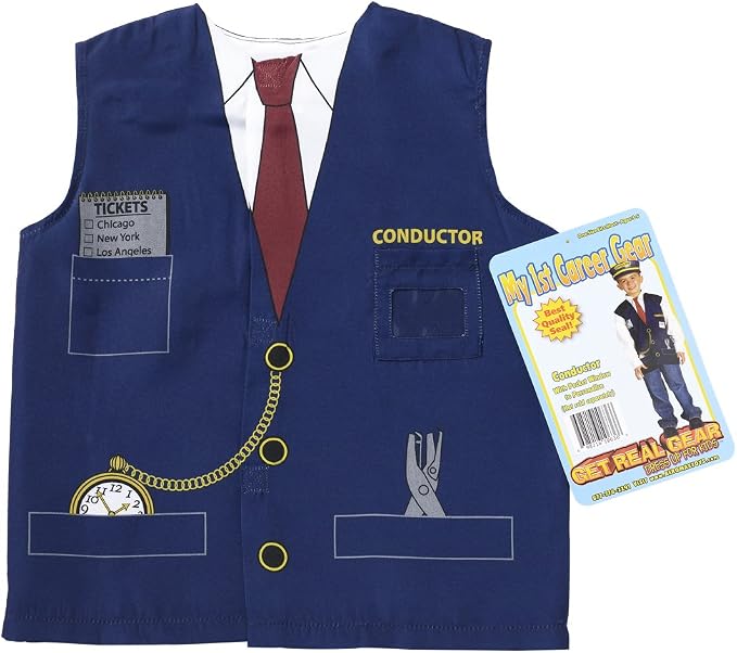 Aeromax boys Train Conductor childrens costumes, Navy Blue, One size fits most ages 3-6 US