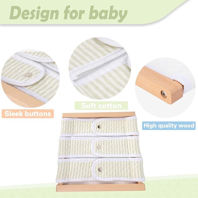 Montessori Wooden Toys for Dressing Learning Board Learning Basic Dressing Skills - Buttons, Snaps, Zippers, Belt Buckles Toys for 1 2 3 Year Old Toddlers Sensory Toy Gifts(Snapping Cloth)